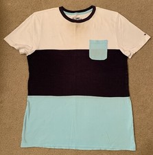 Tommy Hilfiger Boys Youth L 16/18 Blue/white Short Sleeve T-Shirt Front Pocket