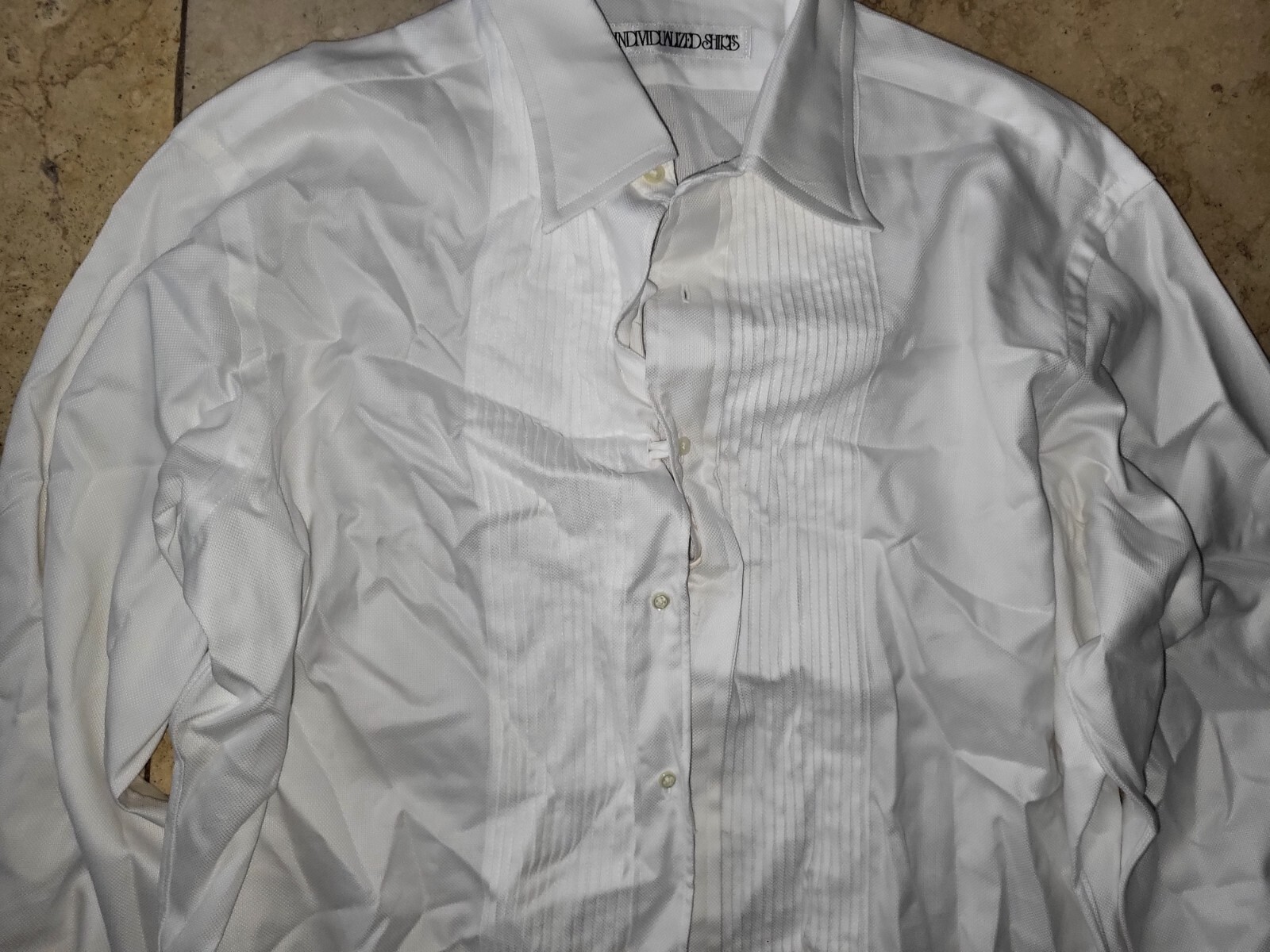 Individualized Solid White Button-Down Shirt 70s/… - image 3