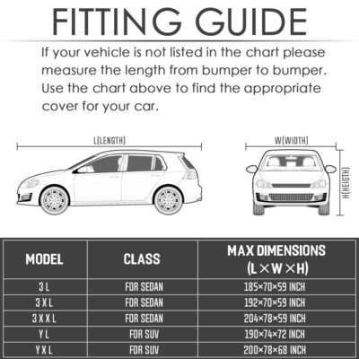 All Weather Protection 17FT SUV Full Car Cover Snow Waterproof - Foto 9