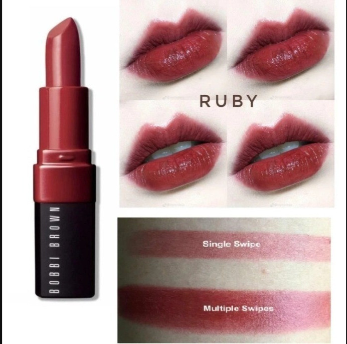 Bobbi Brown Crushed Lip Color Lipstick in RUBY red TRAVEL SIZE 2.25g NIB