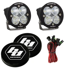Baja Designs Squadron Round Sport Clear Driving/Combo LED Lights W/ Rock Guards