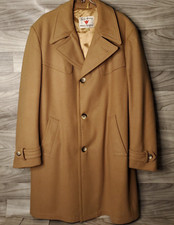 Vtg Field Stream Gordon Ferguson Wool Trench Coat Jacket Men's 42L Gold Inlay