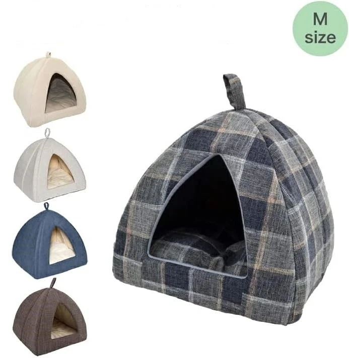 Tienda de campaña para mascotas cama suave para perros y gatos pana beige US NEW - Image 2 of 4