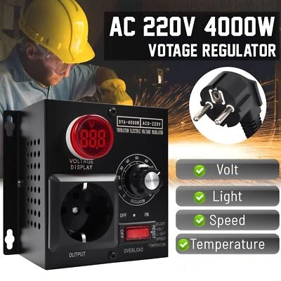 MARKENLOS ~4000W Drehzahlregler Wechselstrom SCR Spannungsregler AC 230V Voltage Regulator