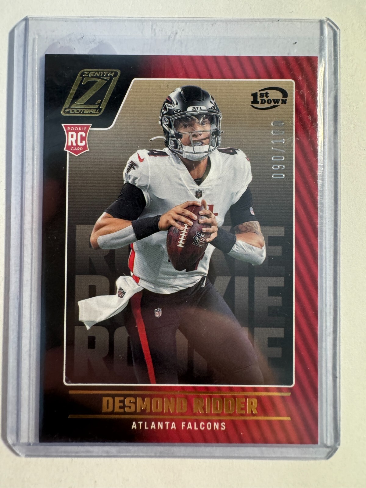 K167,698 - 2022 Zenith 1st Down #104 Desmond Ridder #/100