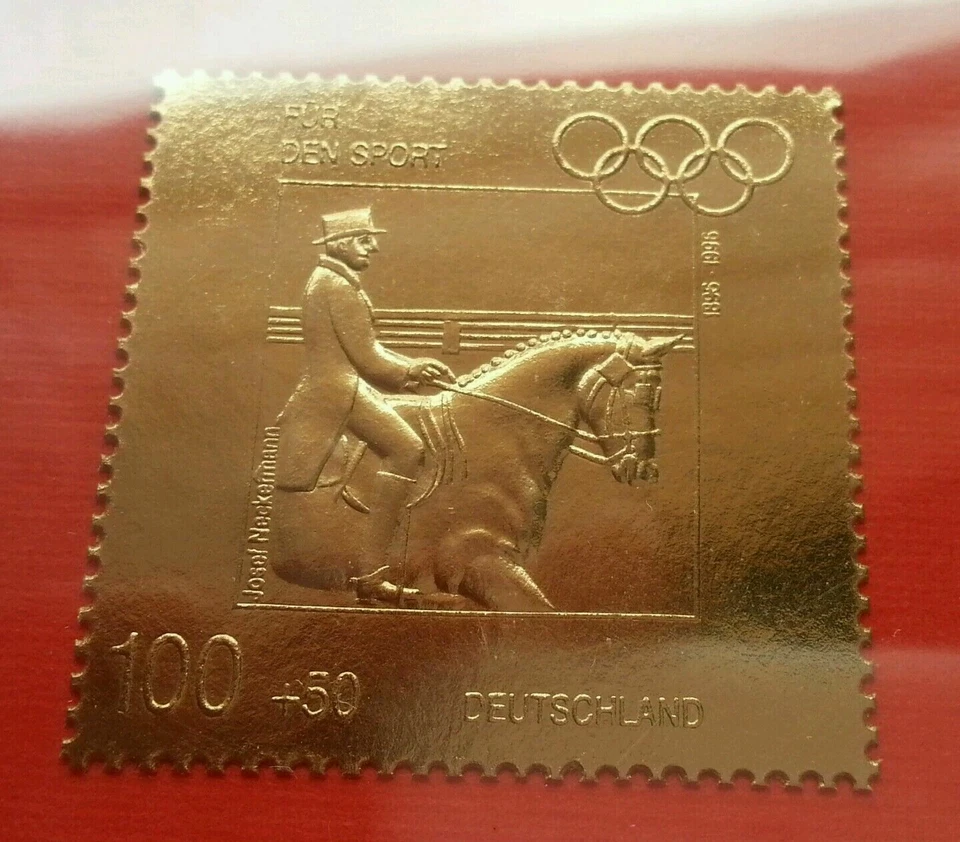 [SJ] Germany Olympic Games Medal Winner 1996 (FDC) *gold stamp MNH *silk cover - Image 2 of 4
