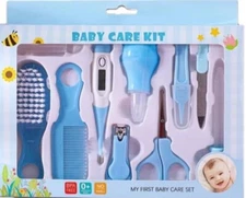 10pcs New Baby Infant Health Care Set Nose Cleaner Nails Clipper Thermometer Kit