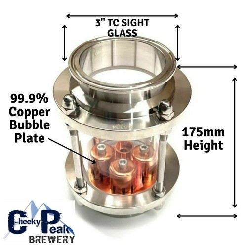 3" Copper Distilling Bubble Plate with 3" Tri Clover / Clamp Sight Glass eBay