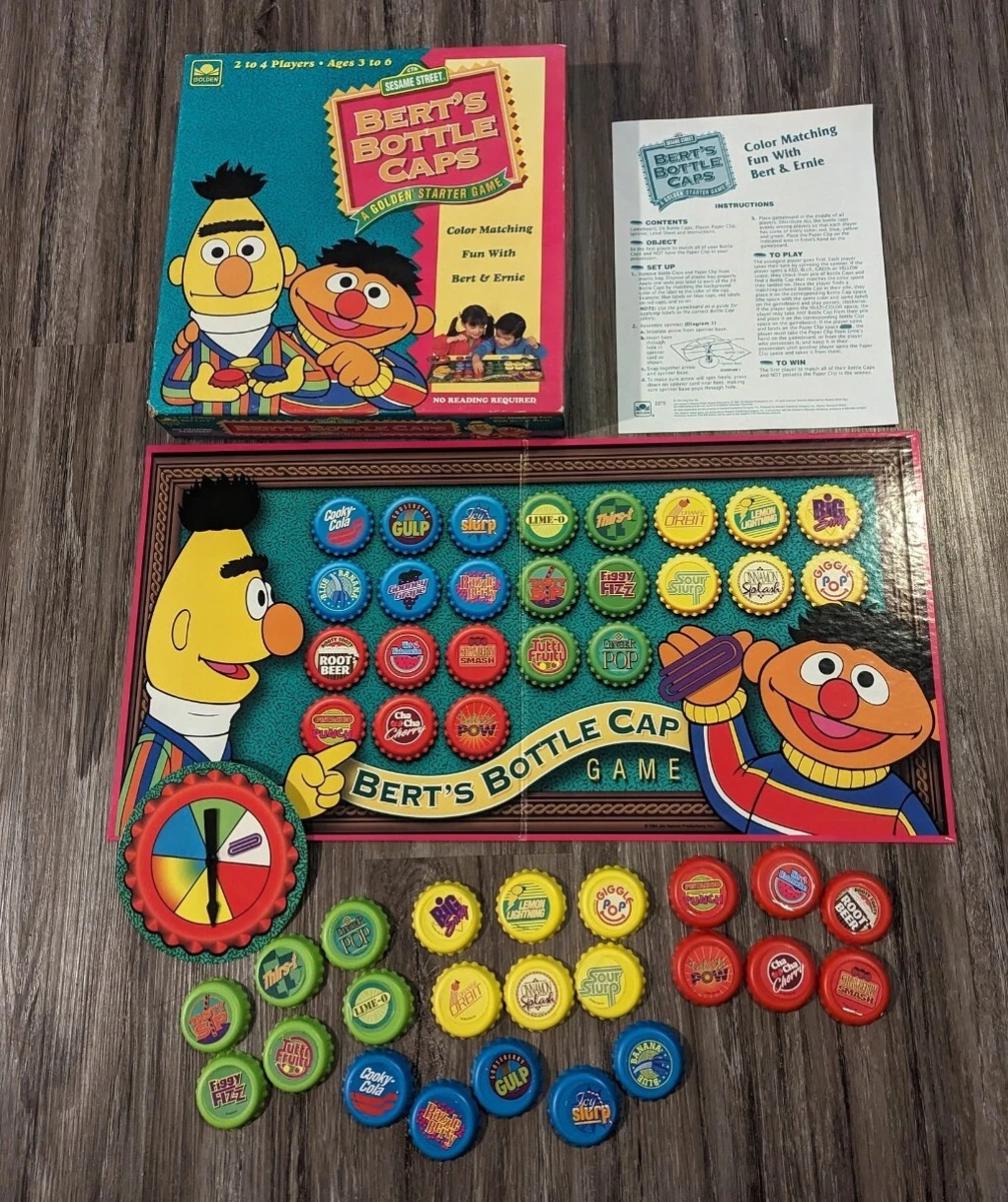 Vintage 1994 Sesame Street Bert's Bottle Caps Board Game