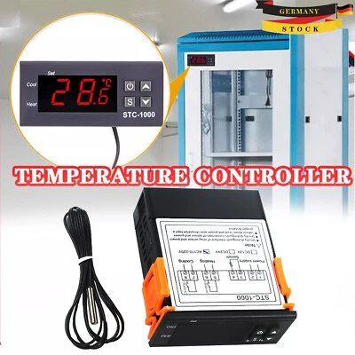 MARKENLOS Temperaturregler STC-1000 Digital LCD Anzeige Thermostat AC 110-220V -50 ~99℃ DE