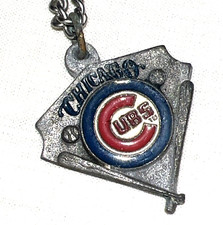 Chicago Cubs Necklace Pendant Chain MLB Baseball Diamond