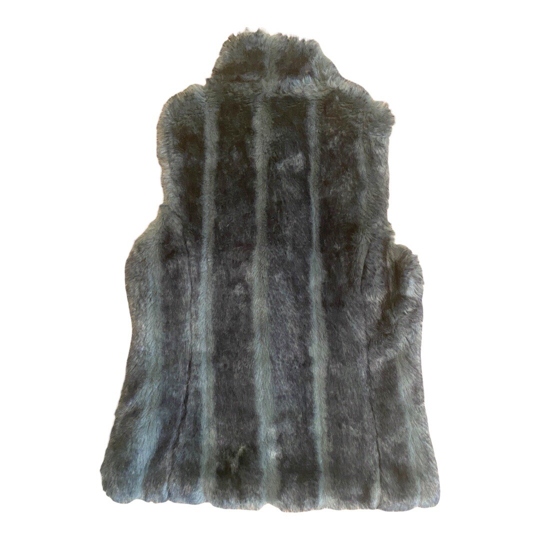 Teal Blue Faux Fur Vest in Small Size for Women-image