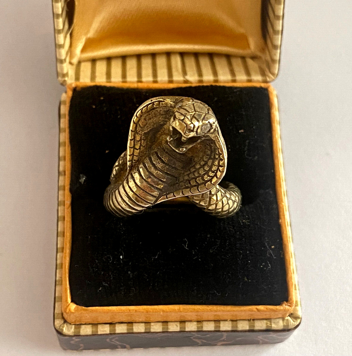 Authentic Rare Snake Solid Silver Gilded Diamonds… - image 1