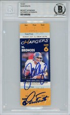 John Elway & Dan Fouts Autographed 10/12/1986 Ticket Stub Beckett Slab 38625