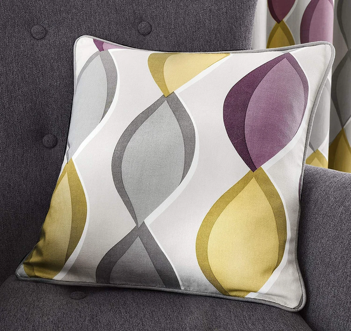 Cream and purple cushions top