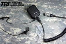 TRI THALES 6 Pin Handmic with Air Duct Headset for PRC152 148 MBITR HARRIS RADIO
