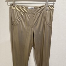 NWT Vintage Y2K Chanel Shimmery Metallic Gold Pants Women s Sz 40