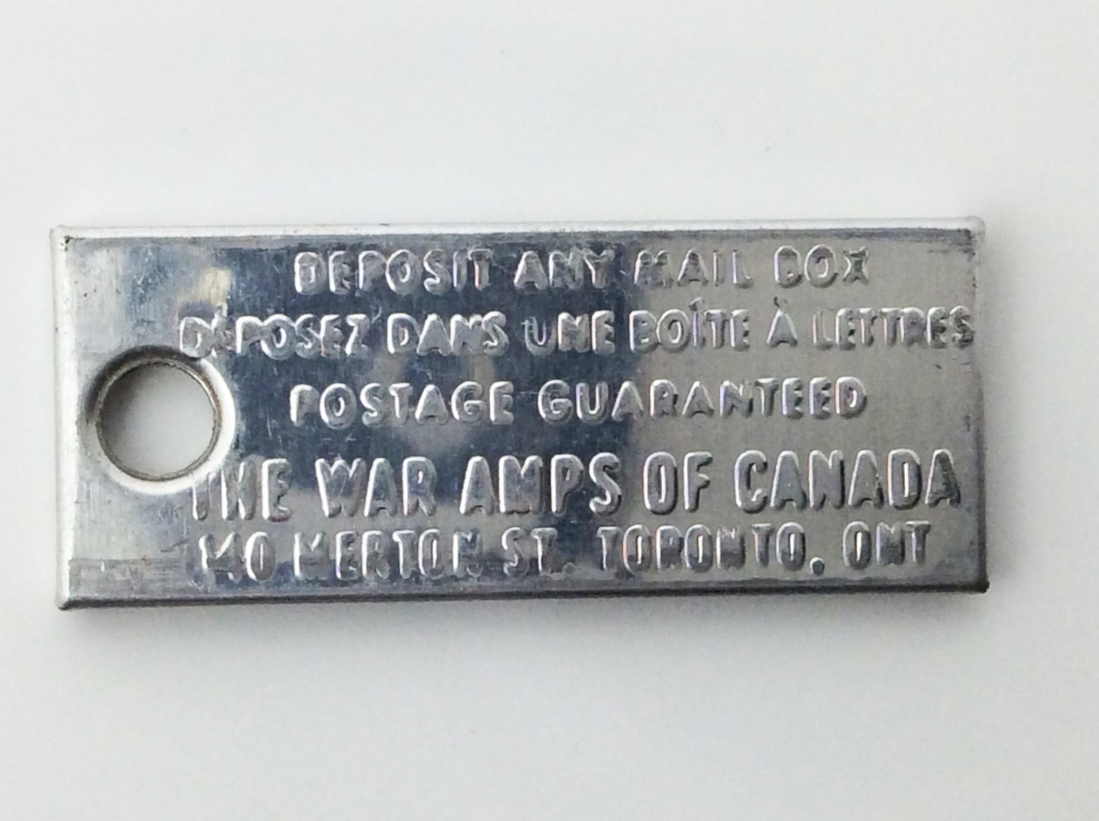 1984 Ontario Canada War Amps Mini License Plates Mail Car Key Return