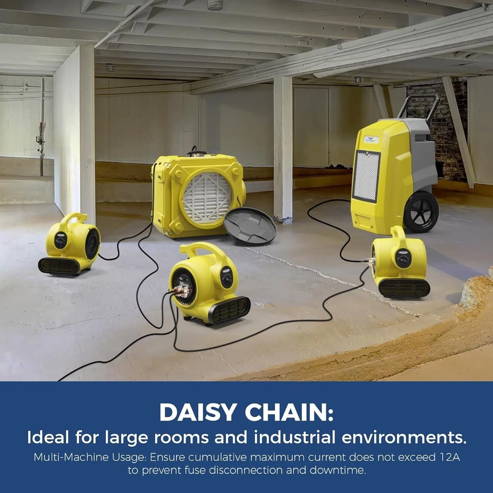 Ventilador soplador de aire portátil ALORAIR 600CFM 3 velocidades sótano taller industrial Foto 4 de 4