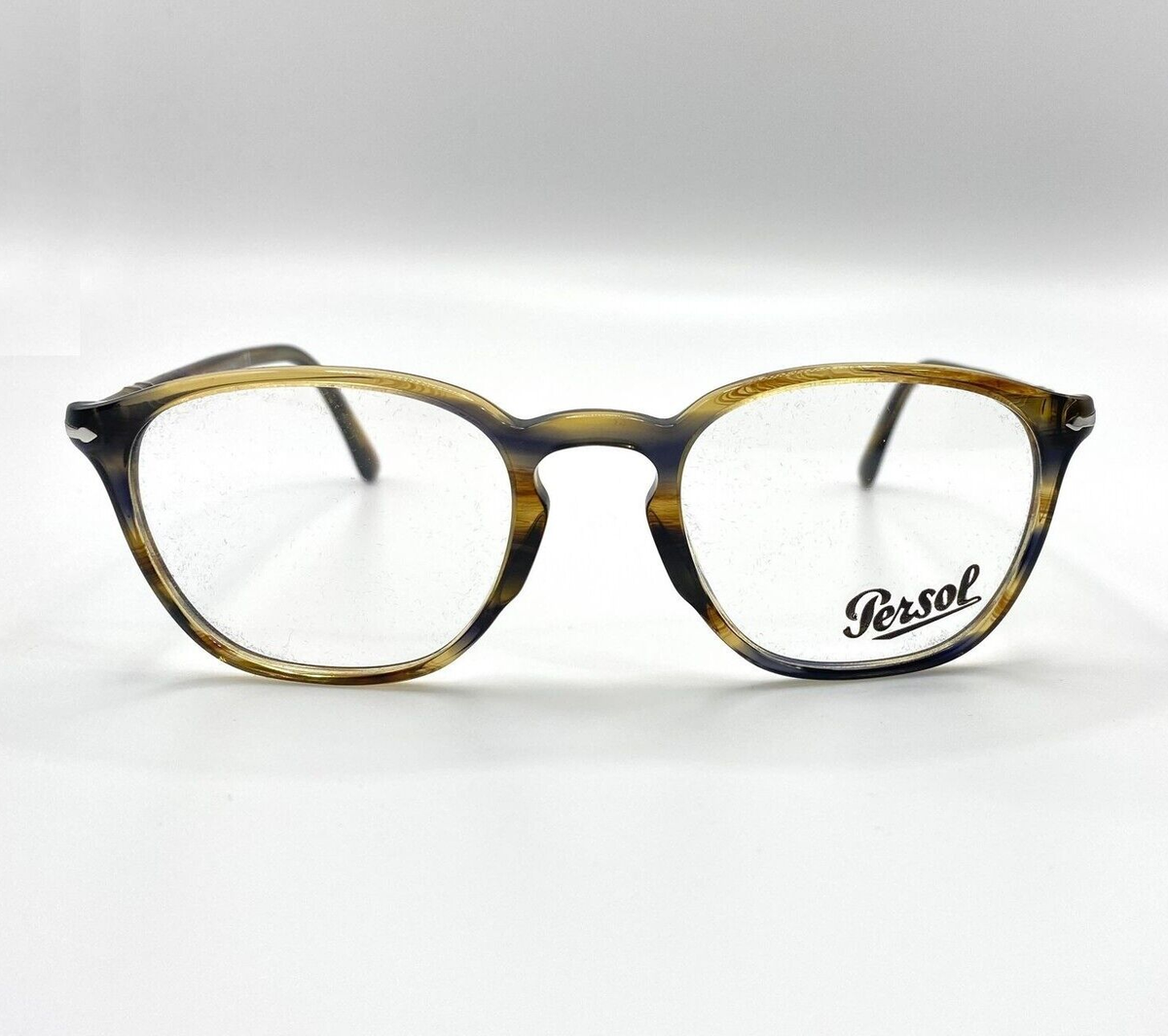 Persol PO3178V Eyeglasses 1049 Stripped Brown Grey with Demo Lens