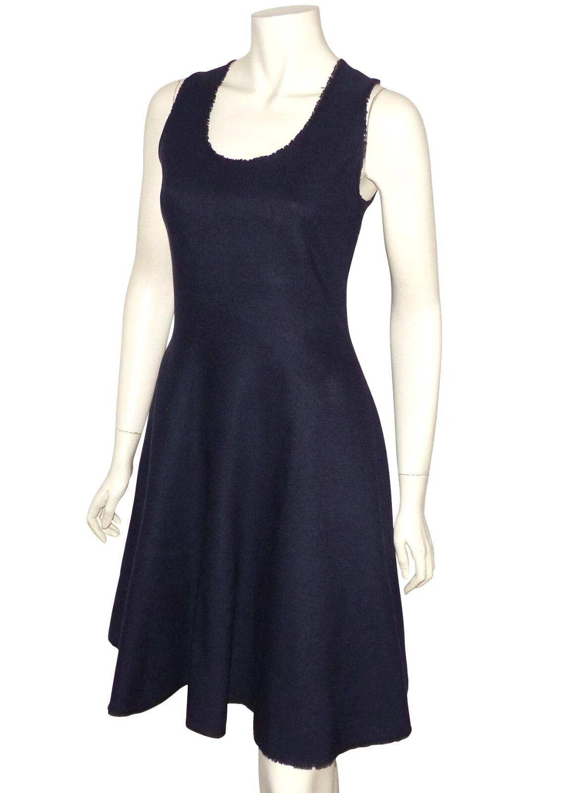 CHRISTIAN DIOR ROBE MAILLE DE SOIE ET COTON Navy dress Dior