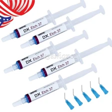 5 Kits Dentex Dental Acid Etch Etching Gel 37% 5 ml/syringe