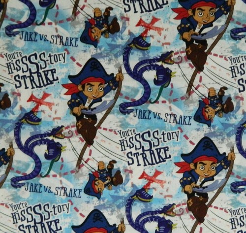 Patchwork Quilting Sewing Fabric Disney Captain Jake 50x55cm FQ - Picture 3 of 4