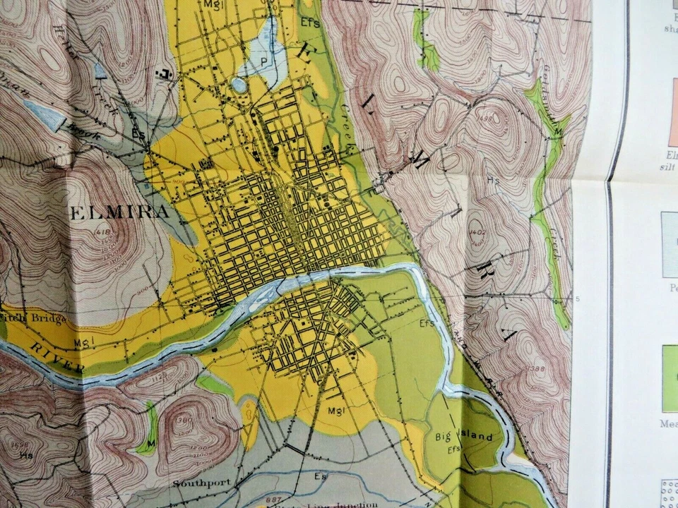 Mapa antiguo 1902 cabezas de caballo de Nueva York Elmira Bigflats Pine Valley #13150 Foto 3 de 4