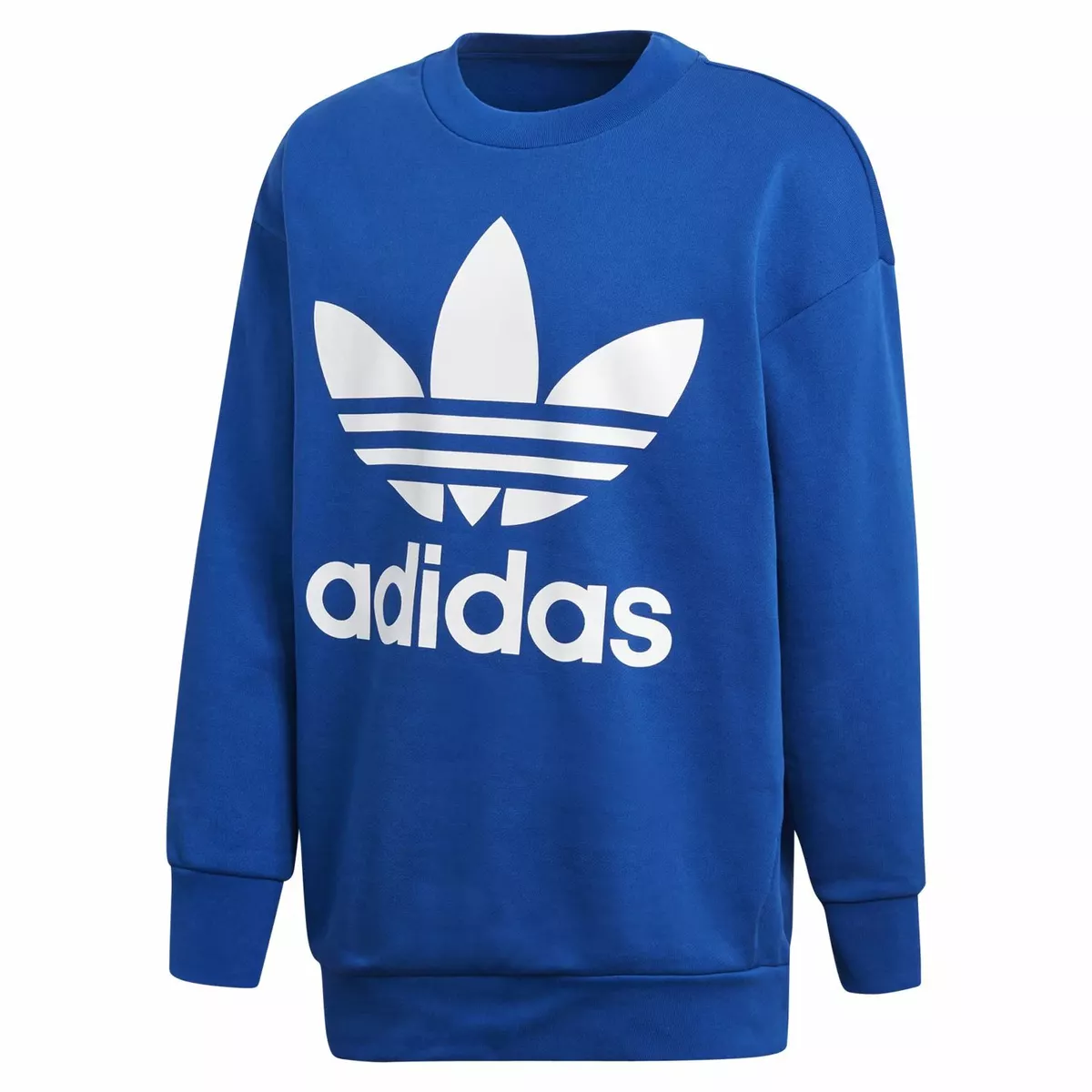 lejr afkom sympatisk adidas ORIGINALS OVERSIZE TREFOIL SWEATSHIRT BLUE CREW NECK JUMPER WARM  COMFY | eBay