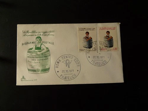 bank postal savings FDC Italy 1971