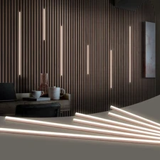 HAMRVL Wood Slat Wall Panels LED Recessed Lighting - 6pcs DC12V Adh... Fast Ship