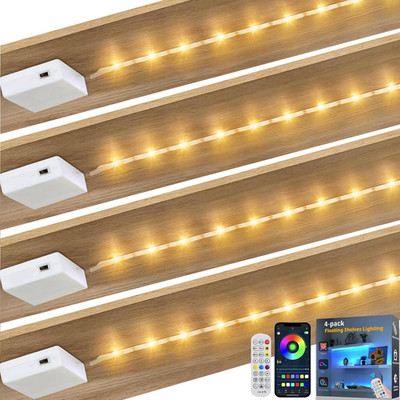 Battery Powered LED Strip Lights 20 Inch X 4 Pack, Wireless LED Strip Lights for