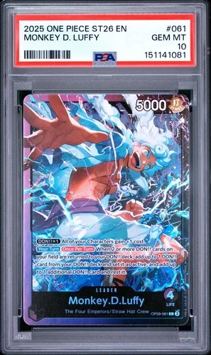 One Piece Monkey D Luffy ST26 OP09-061 PSA 10 Gem Mint