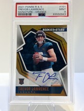 Trevor Lawrence Rookie Auto #101 Panini Rookies & Stars Orange Auto PSA 9 20/49