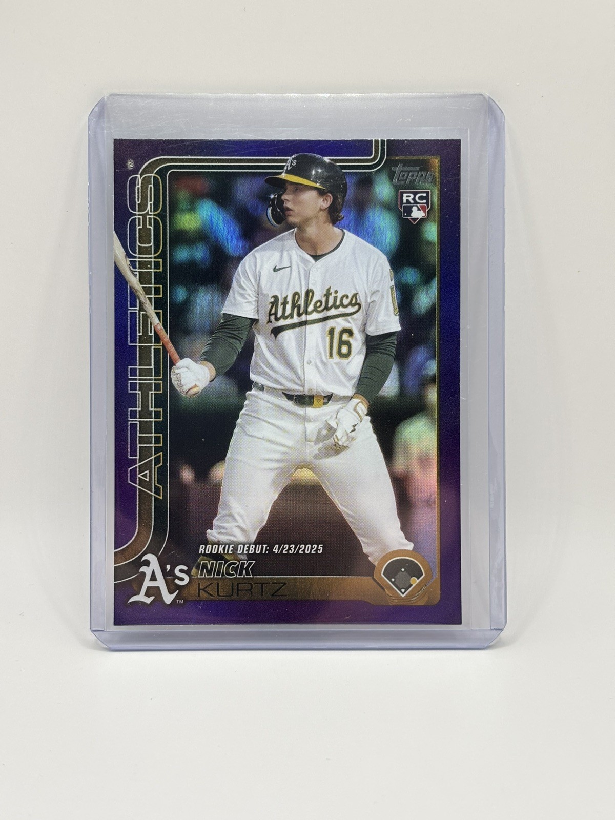 2025 Topps Update #US197 Nick Kurtz Rookie Debut RC Purple Foil - 213/250