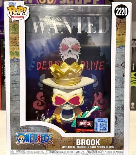 BROOK 2220 Funko Pop Anime ONE PIECE Brook WANTED POSTER Sold Out TARGETCON MINT