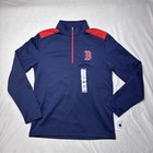 Boston Red Sox MLB Genuine Merchandise Pullover Jacket Size M Navy Blue 1/4 Zip