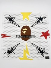 Vintage BAPE A Bathing Ape White Bape Sta Star Bandana Made in Japan