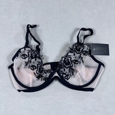 Fredericks of Hollywood Meghan Style X20 3260 Black Floral Sheer Mesh Bra 34D