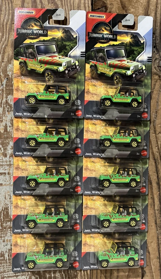 LOT 10 MATCHBOX JURASSIC WORLD REBIRTH JURASSIC PARK JEEP WRANGLER #18 - Image 2 of 4