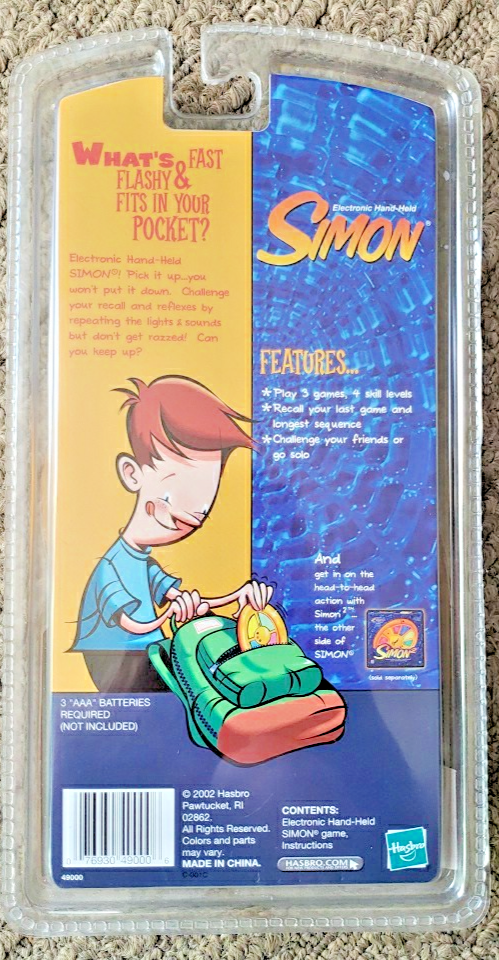 Simon Electronic Handheld Game 25th Anniversary 2002 Hasbro New