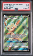 POKEMON ULTRA PRISM LEAFEON GX #139 FULL ART PSA 9 MINT