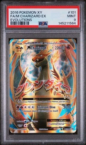 M Charizard EX (Full Art) 101/108 Evolutions Holo PSA 9