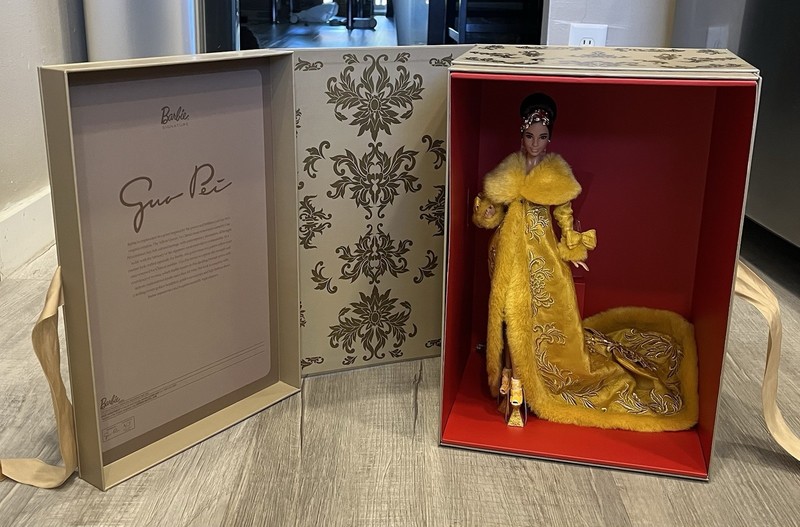 Guo Pei Barbie Doll Wearing Golden-Yellow Gown-PLATINUM-VERY FEW MADE!