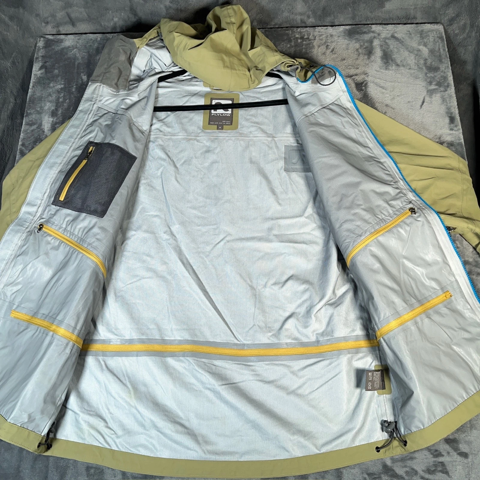 Flylow Jacket Mens Medium Green Hardshell Ski Snow Waterproof Huckberry Quantum - product detail image 9