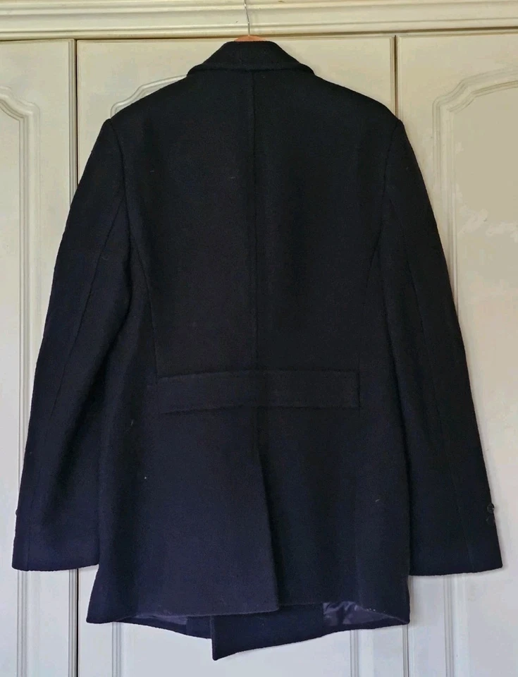 PAUL SMITH Pea Coat Mens M Reg Fit Pure Wool Navy Blue Handmade Italy Rrp £875 - Image 4 of 4