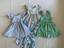 Lot of 3 Girls Dresses, Beach Cover up Size 4-6 years Floral Summer Ruffle Ties