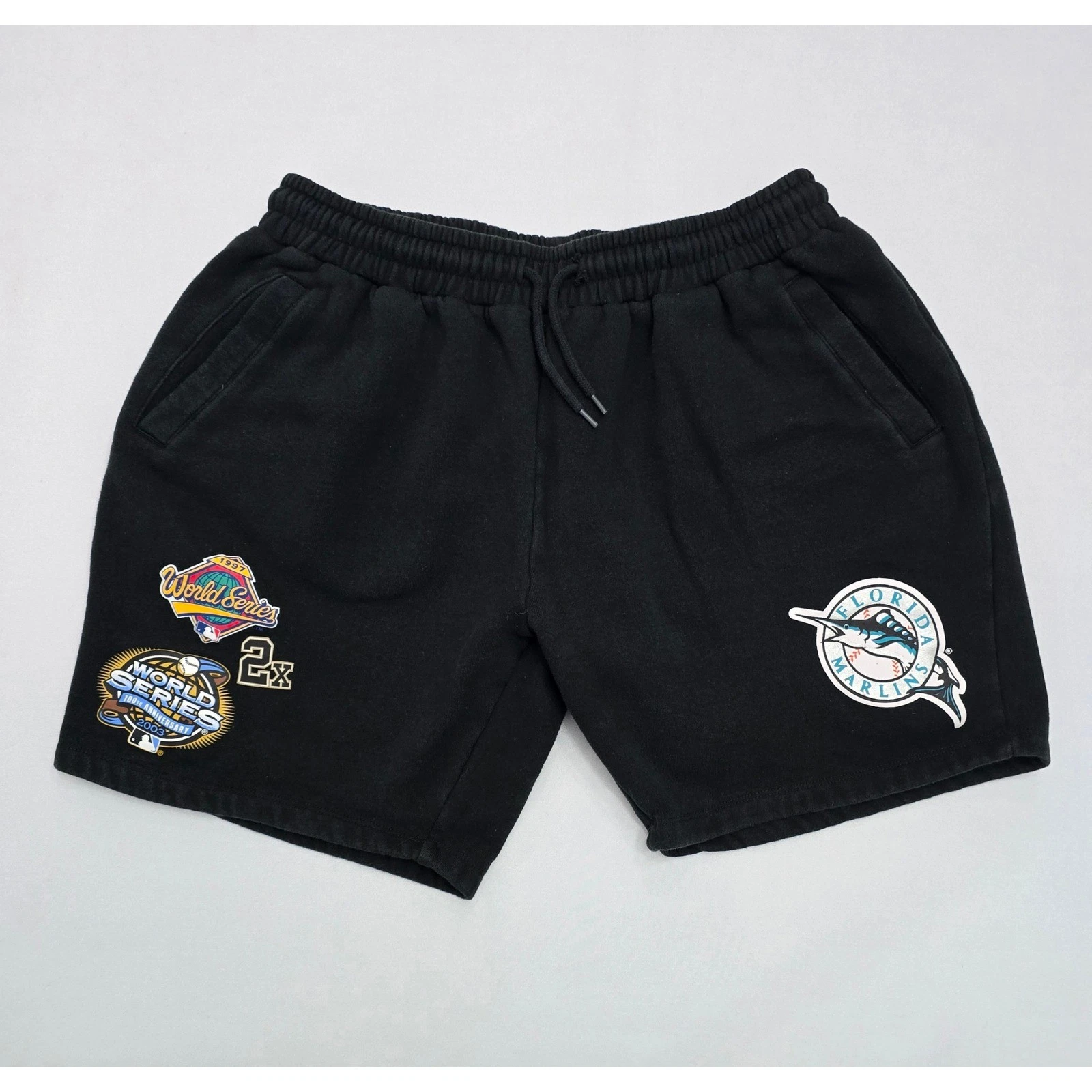 New Era Florida Marlins World Series Champions Shorts Mens Large Black MLB