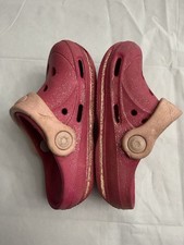 Kids Glitter Pink Foam Clogs Slip On Sandals Comfort Shoes Size 9