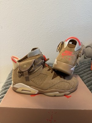 Size 10.5 Nike Air Jordan 6 Travis Scott British Khaki OG Box